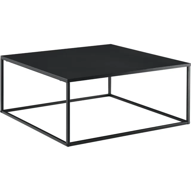 en.casa Salontafel Lebus 38x85x85 cm vierkant metaal zwart