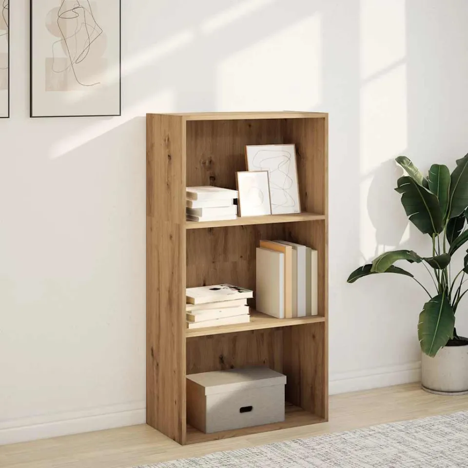 vidaXL Boekenkast 60x30x114 cm bewerkt hout artisanaal eikenkleurig, foto 2