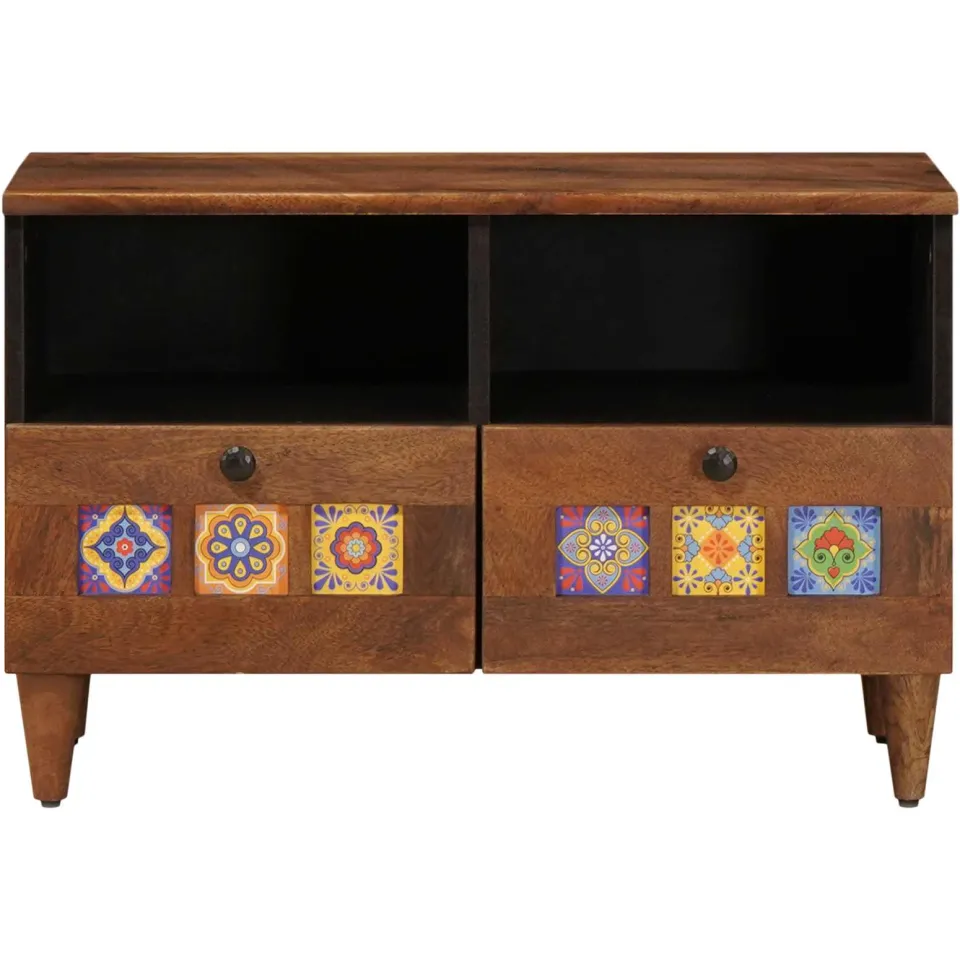 vidaXL Salontafel met lade Bruin 80 x 54 x 40 cm Massief Mango Hout, foto 4