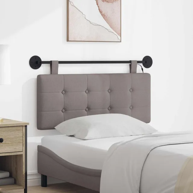 vidaXL Hangend hoofdbord Taupe Stof