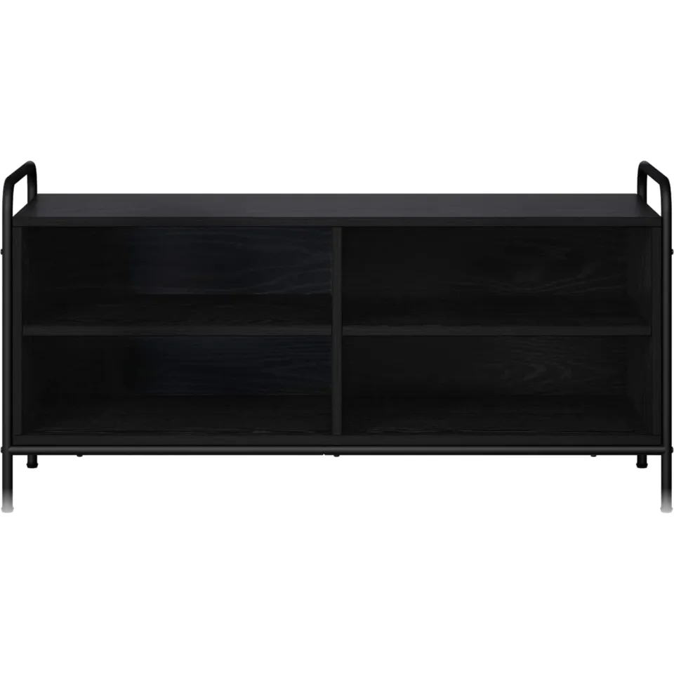 vidaXL Tv-meubel 140 x 39,5 x 50 cm Zwart eiken Bewerkt hout, foto 3