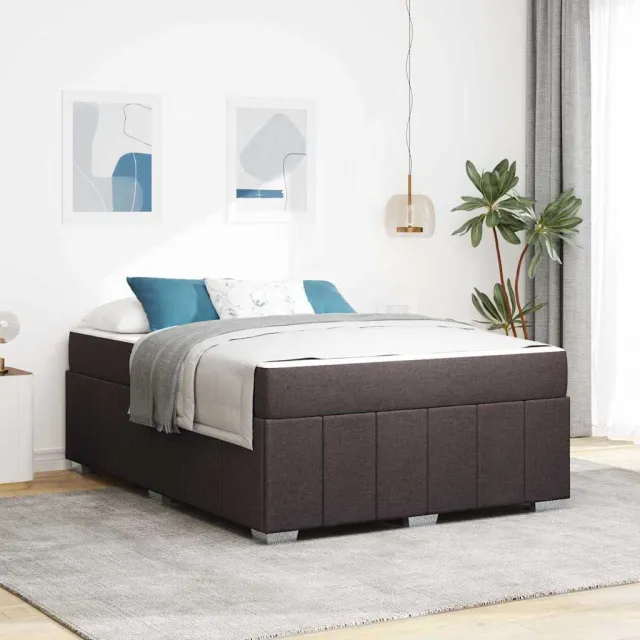vidaXL Bedframe met matras Donkerbruin 160 x 200 cm Stof