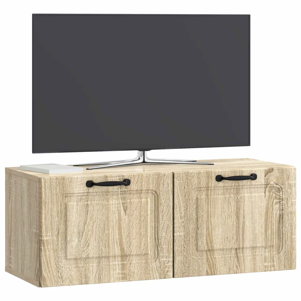 vidaXL Wandbeugel TV-kast Sonoma Eiken 78,5 x 31 x 30 cm Bewerkt hout Bruin