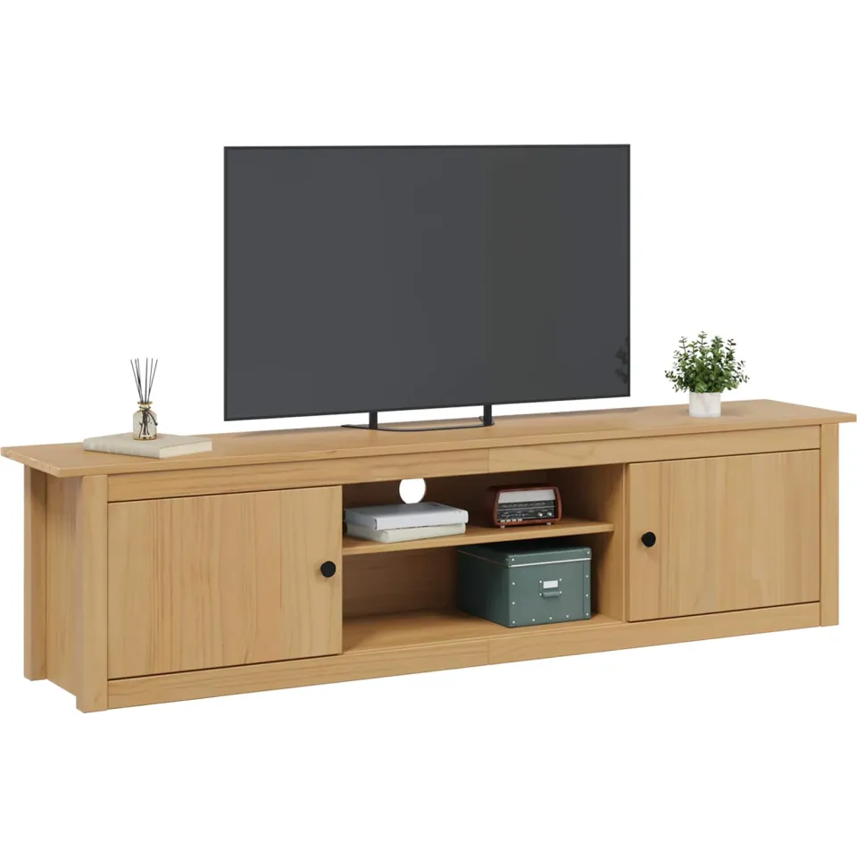 vidaXL TV Rek HILL 158 x 40 x 39.5 cm Honingbruin Massief grenenhout