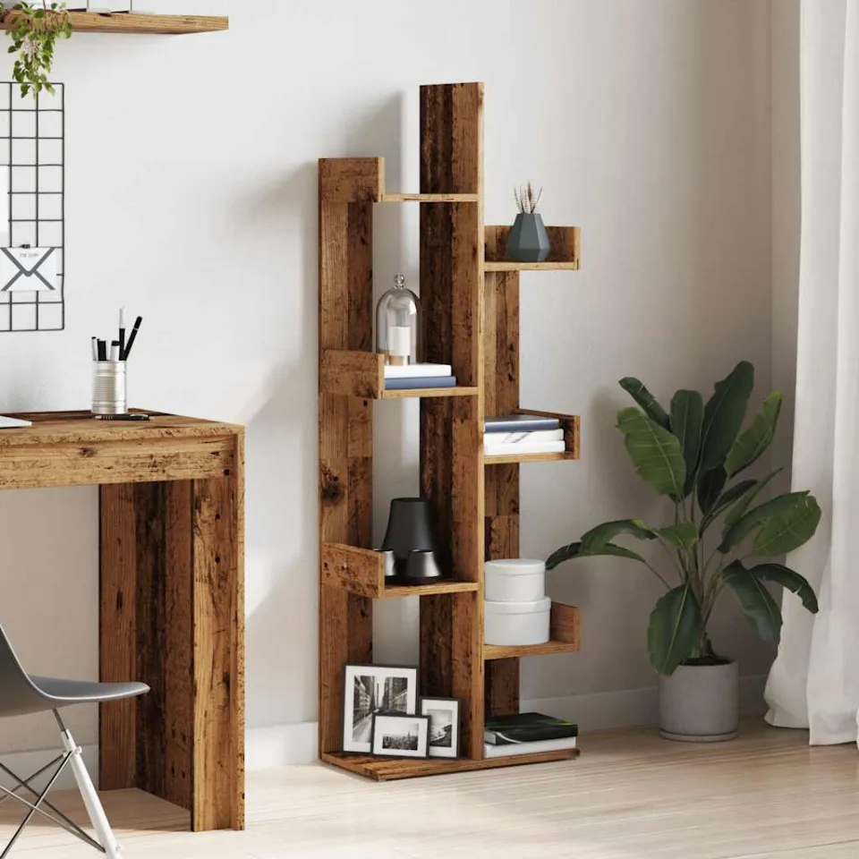 vidaXL Boekenkast 48x25,5x140 cm bewerkt hout oud houtkleurig bruin, foto 2