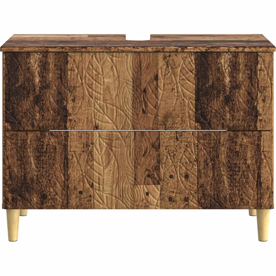 vidaXL Badkamer wastafelkast DELFT Oud hout 82 x 41 x 59 cm bruin, foto 4
