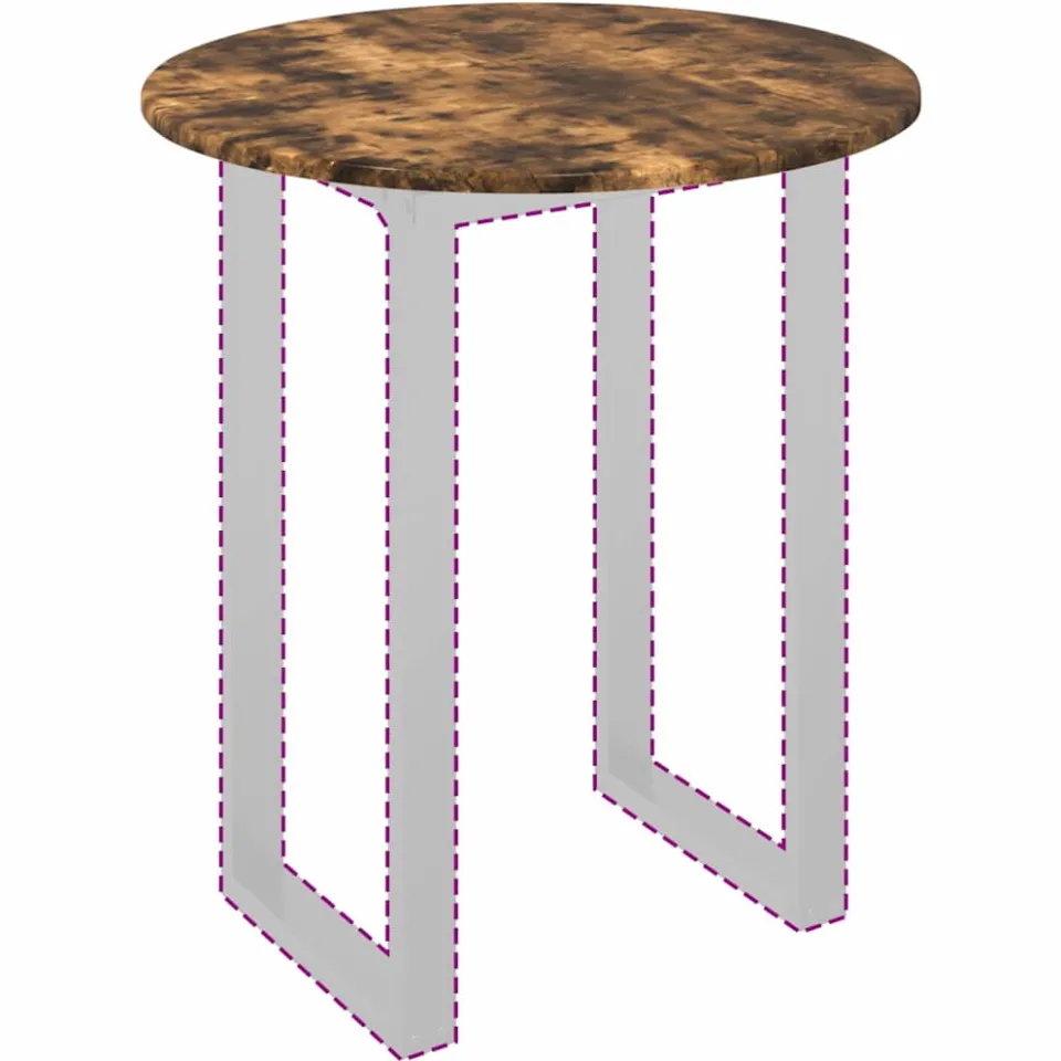 vidaXL Tafelblad Ø 60 x 1,5 cm Rond Bewerkt hout Gerookt eiken Bruin