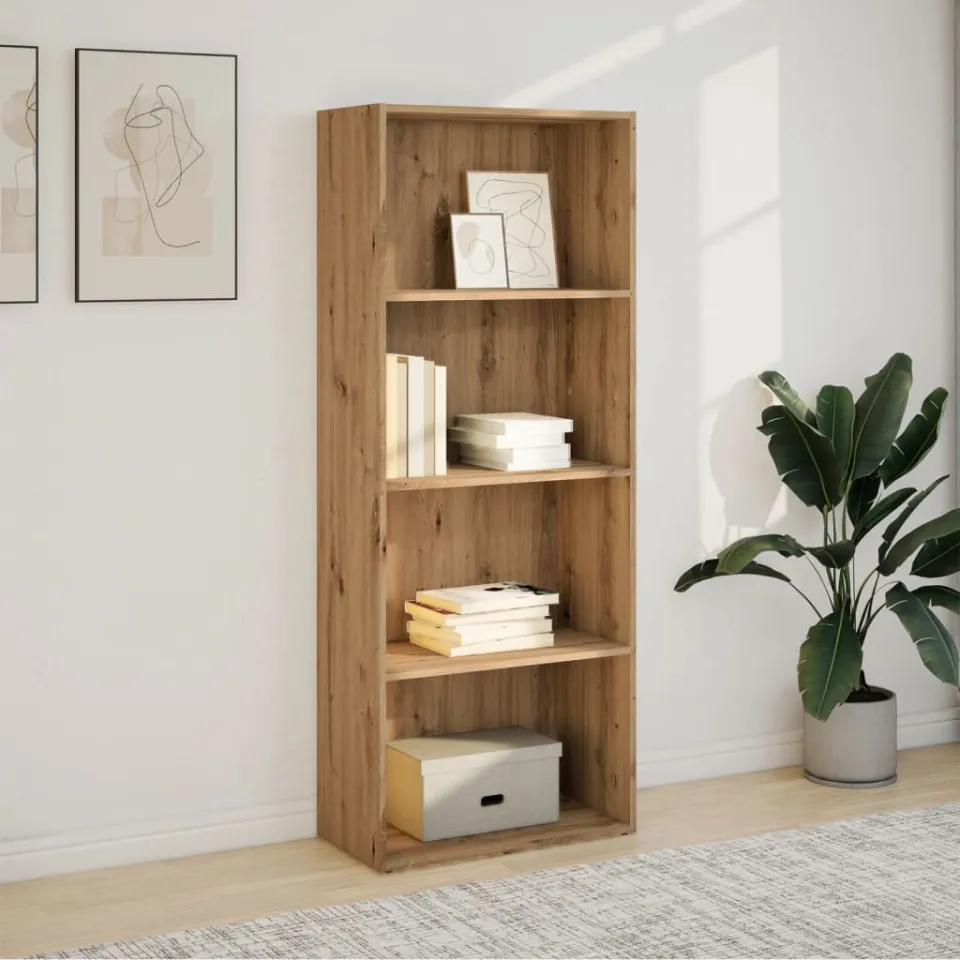vidaXL Boekenkast 60x30x152 cm bewerkt hout artisanaal eikenkleurig, foto 2