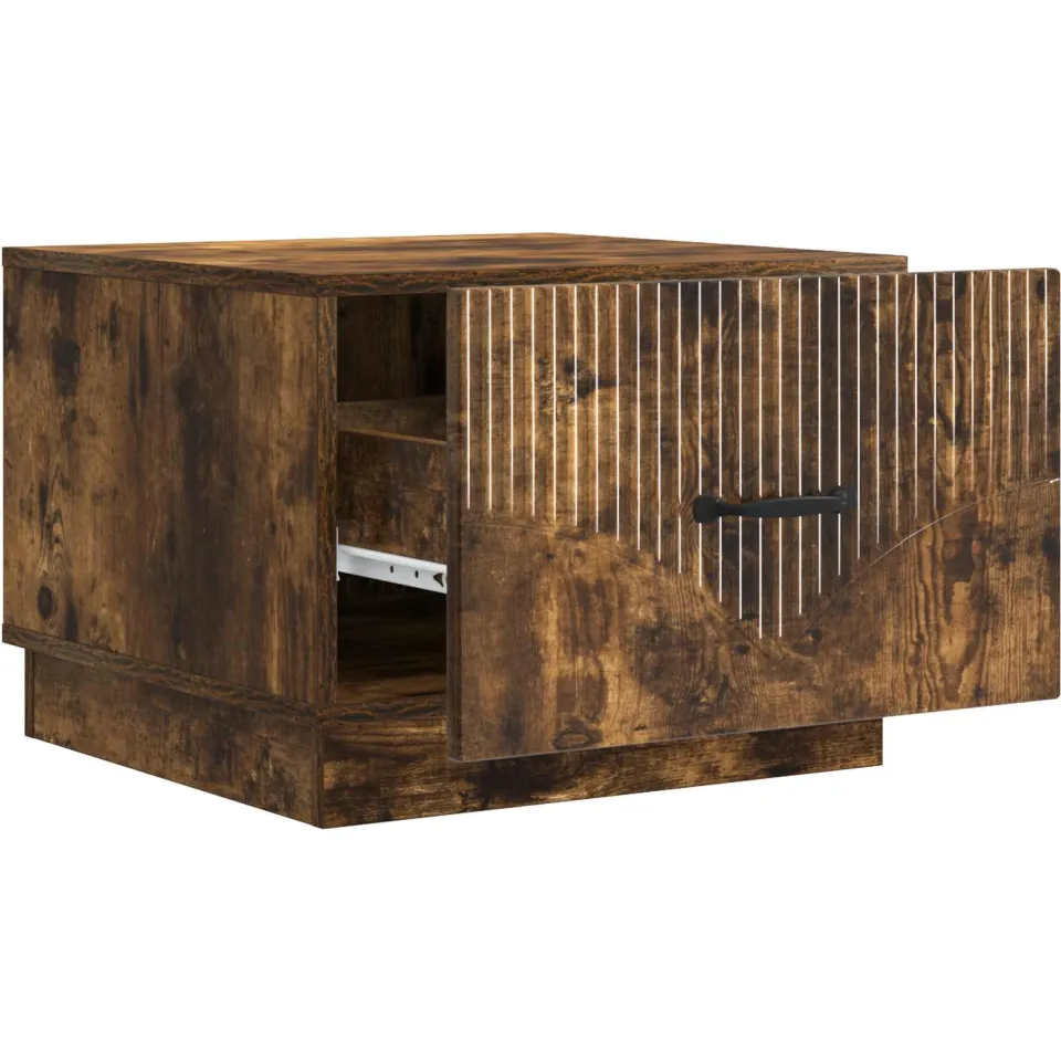 vidaXL Salontafel Gerookt eiken 49 x 50 x 37 cm Bewerkt hout, foto 4
