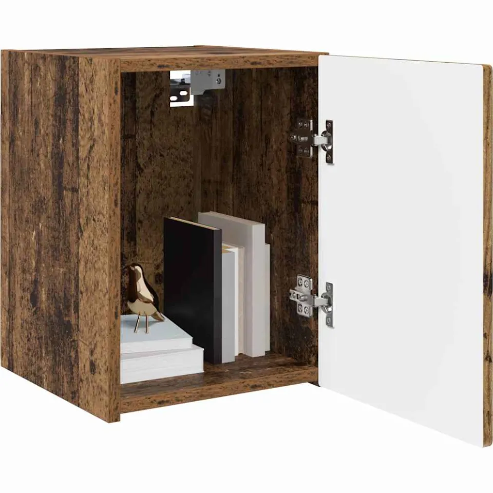 vidaXL TV Wandkast 2 st Oud Hout Bewerkt hout Bruin