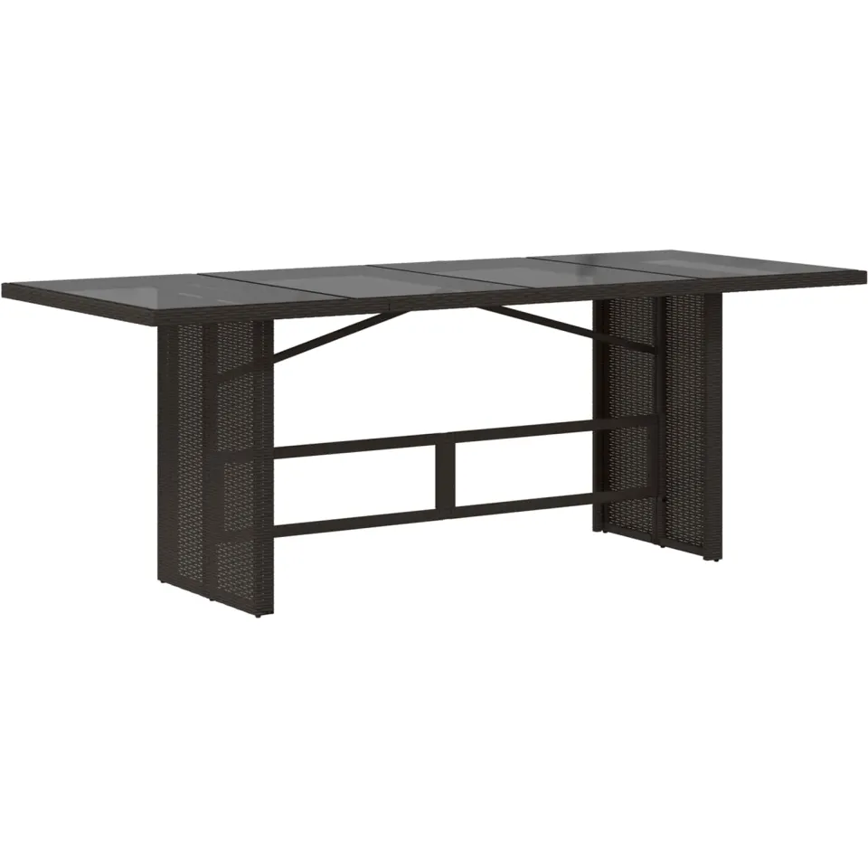 vidaXL Buiten eettafelset 7 st Zwart poly rattan, foto 4