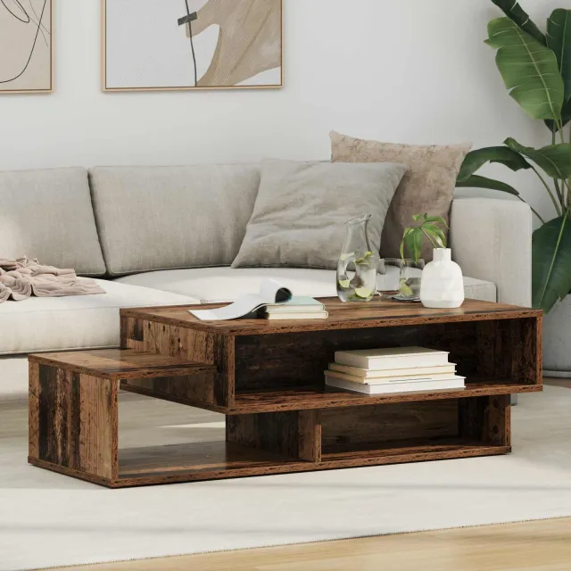 vidaXL Salontafel Oudhout 105 x 50 x 32,5 cm Bewerkt hout Bruin