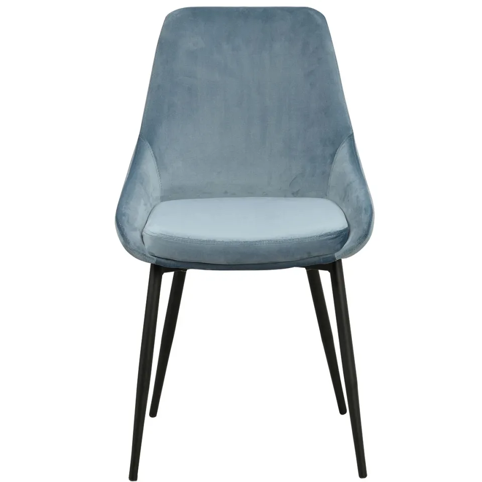 Rowico Home Sierra velvet eetkamerstoel blauw