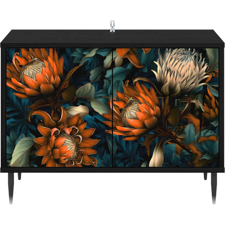 vidaXL Tv-meubel LOCHEM 69 x 33 x 50,5 cm Zwart eiken Bewerkt hout, foto 4