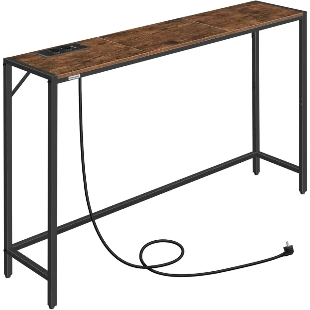 Imperatoris Smalle Consoletafel - Salontafel - Entreetafel - Haltafel - Sidetable - Wandtafel - Console Tafel - Dressoirtafel - Sidetafel - Gangtafel - Banktafel - Bijzettafel - Industrieel - 24 x 110 x 73.8 cm - Bruin/Zwart