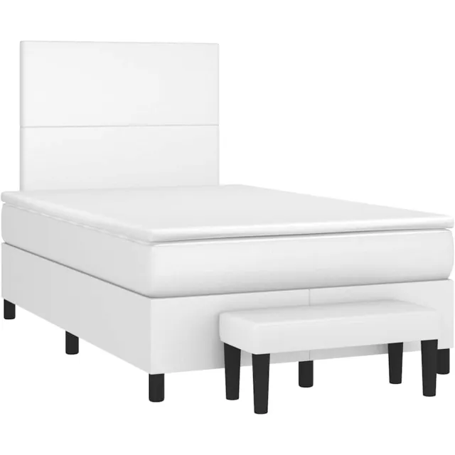 vidaXL Boxspring met matras kunstleer wit 120x190 cm