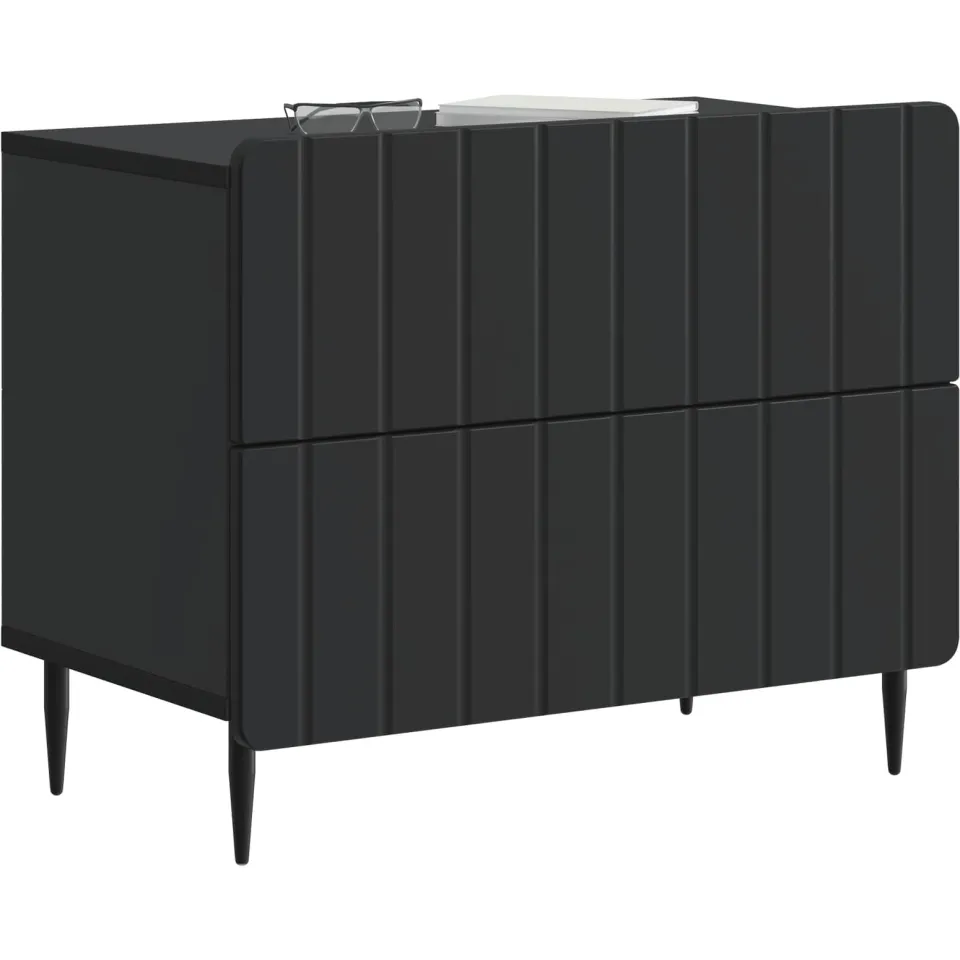 vidaXL Nachtkastje Zwart 62 x 34,5 x 49,5 cm Bewerkt hout