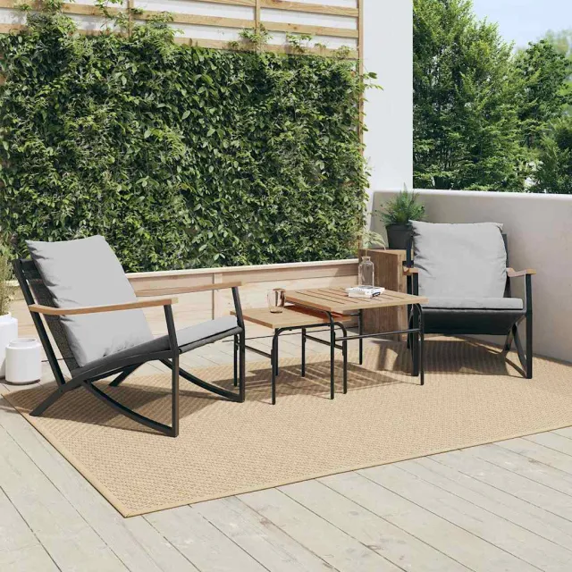 vidaXL Tuinstoelen 2 st met kussens staal zwart, foto 2