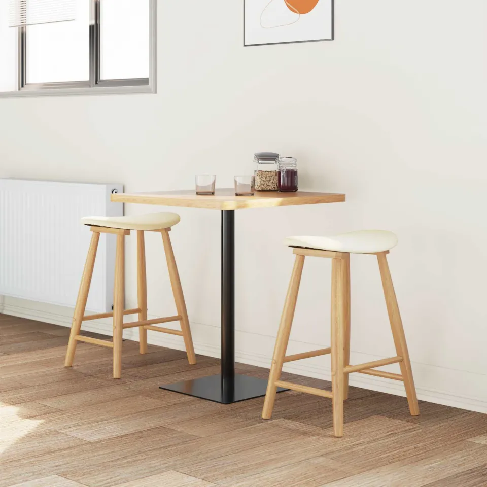 vidaXL Eettafelstoelen 2 st Massief Rubberhout Naturel 46 x 37 x 63 cm, foto 3