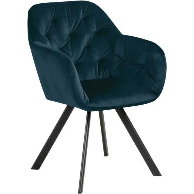 Bendt Eetkamerstoel 'Mei' Velvet, kleur Navy Blue Blauw