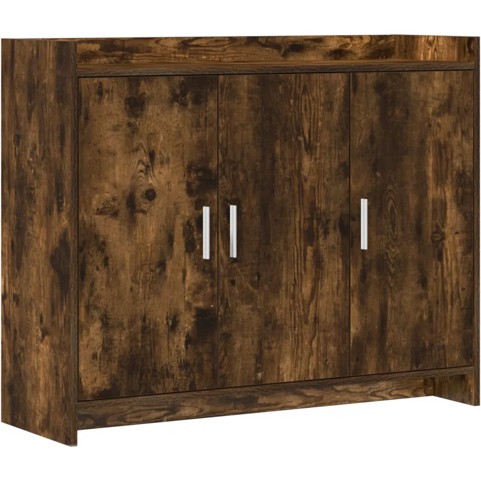 vidaXL Dressoir Gerookt eiken 98,5 x 33 x 80 cm Bewerkt hout Bruin