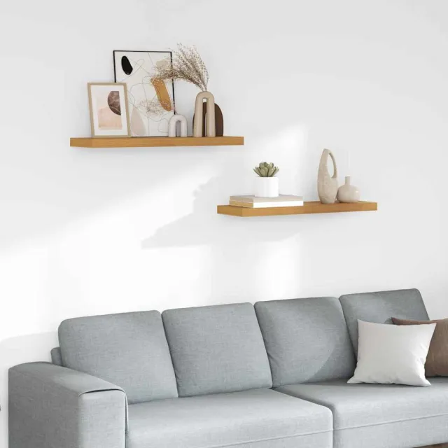 vidaXL Wandplank 2 st Beige 90 x 23,5 x 3,8 cm Bewerkt hout