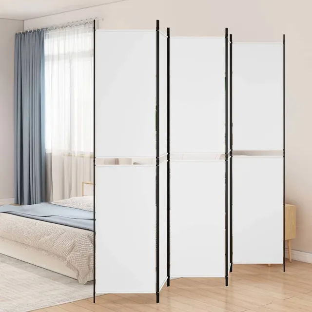 vidaXL Kamerscherm met 5 panelen 250x220 cm stof wit, foto 2