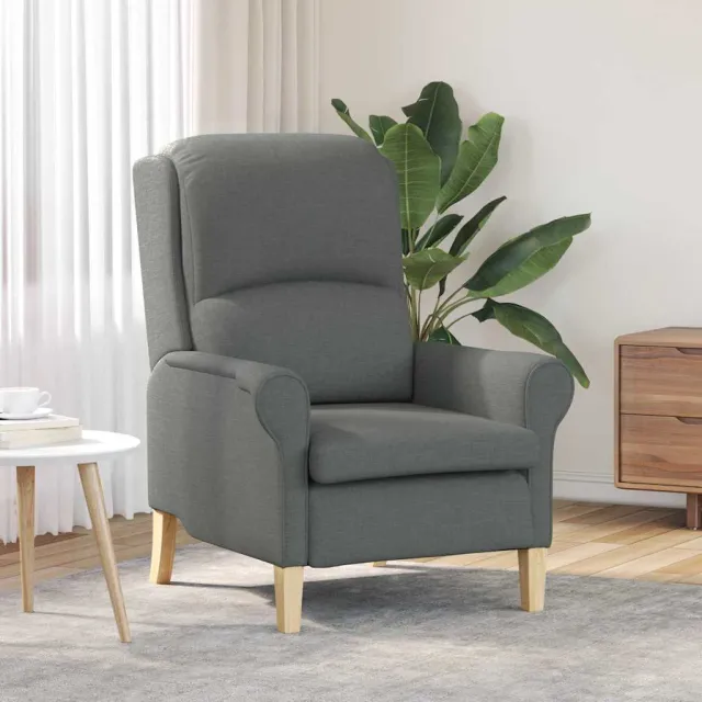 vidaXL Fauteuil Donkergrijs Stof grijs
