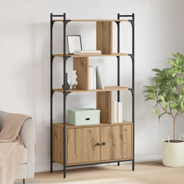 vidaXL Boekenkast 6-laags 76,5 x 30 x 154,5 cm Bewerkt hout bruin, foto 2