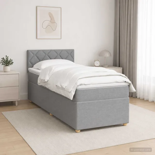 vidaXL Boxspringbed met matras Lichtgrijs 80 x 200 cm Stof