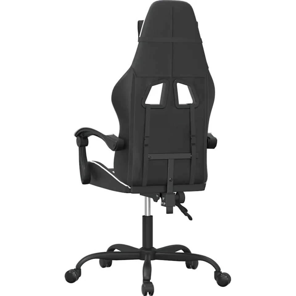 vidaXL Gamestoel draaibaar kunstleer zwart en wit, foto 4