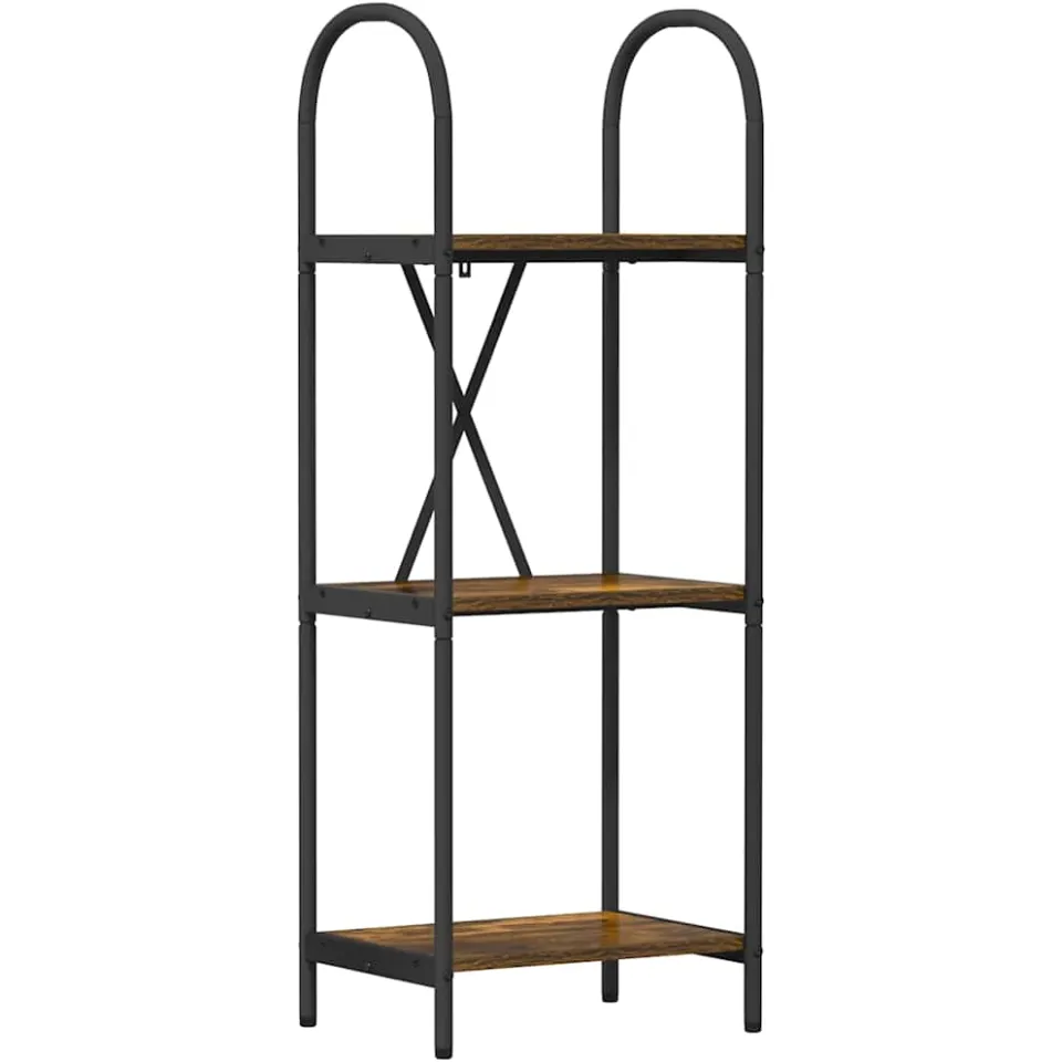 vidaXL Boekenkast 3-laags 40 x 30 x 109 cm Bewerkt hout Gerookt eiken, foto 3