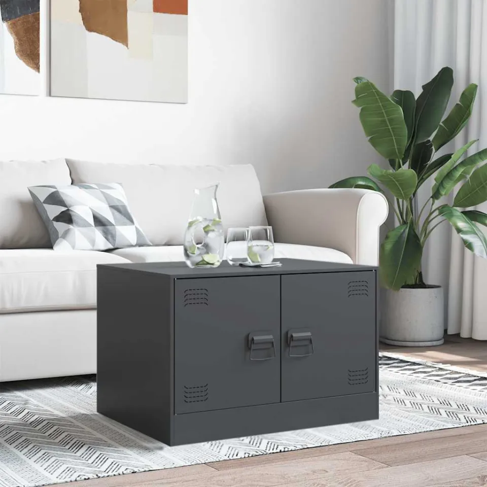 vidaXL Salontafel 67x50x44 cm staal antracietkleurig, foto 3