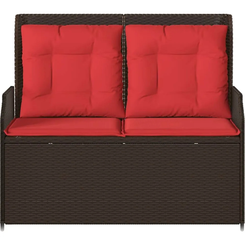 vidaXL Tuinbank Bruin poly rattan, foto 4