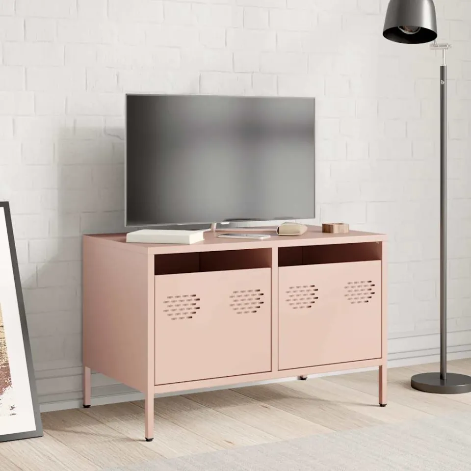 vidaXL Tv-meubel 68x39x43,5 cm koudgewalst staal roze, foto 2