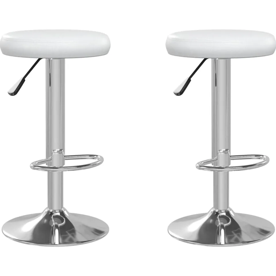 vidaXL Barstoelen 2 st kunstleer wit, foto 3