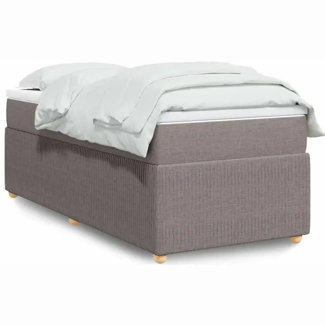 vidaXL Boxspring met matras stof taupe 90x200 cm