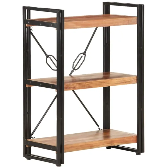 vidaXL Boekenkast met 3 schappen 60x30x80 cm massief acaciahout Bruin