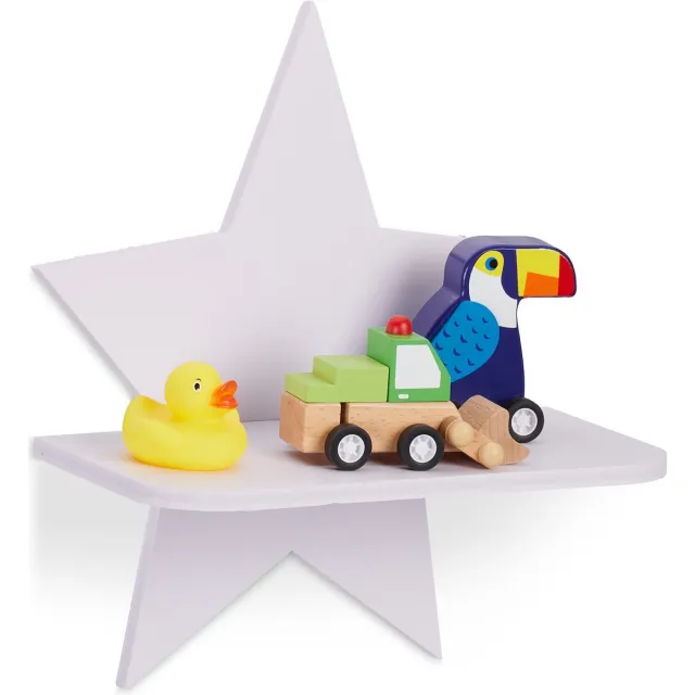 Relaxdays Wandplank - 25 cm - kinderkamer wit