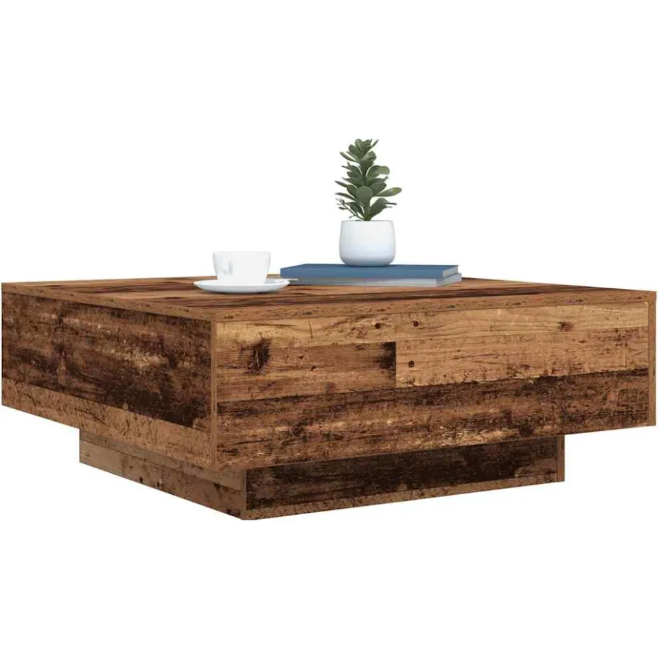 vidaXL Oud Hout en Blauw 80 x 80 x 31 cm Bewerkt hout Bruin