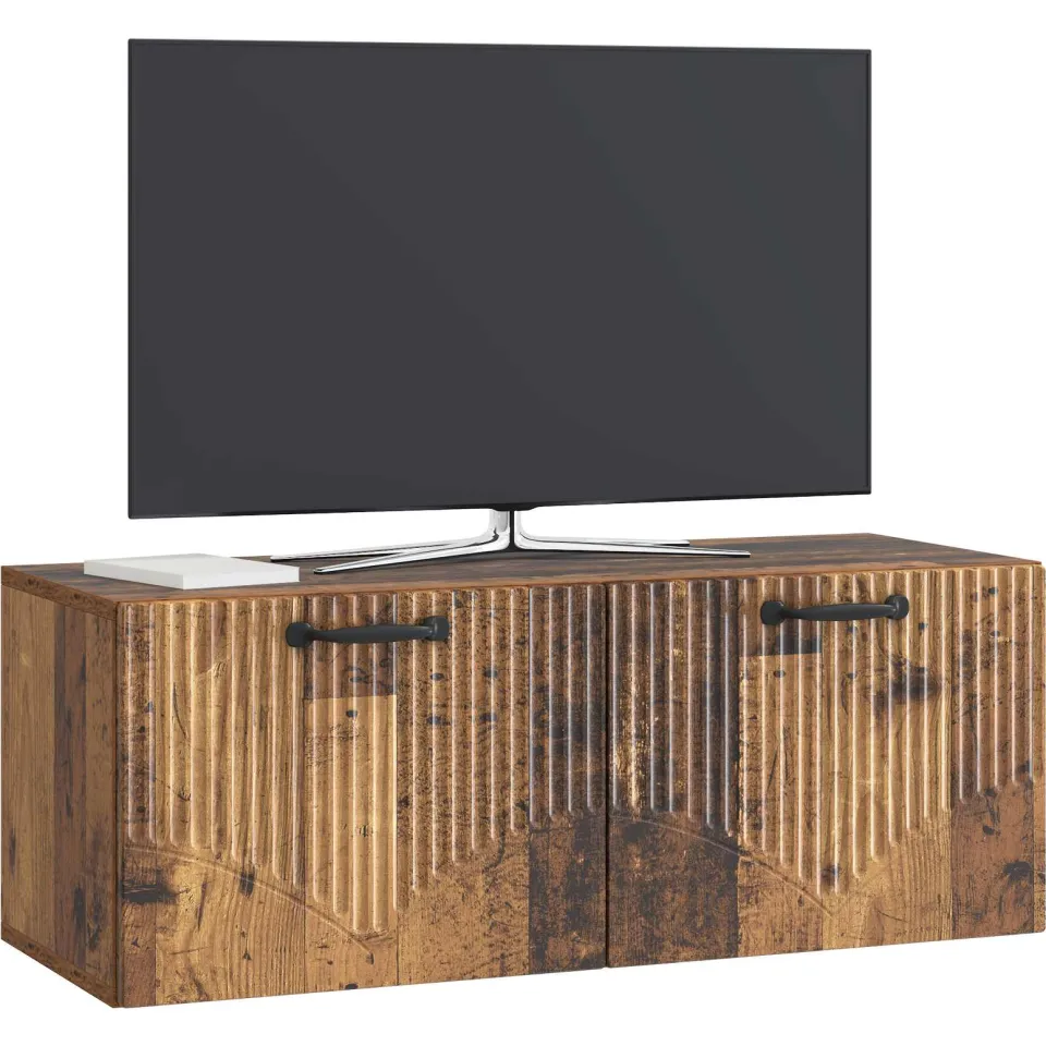 vidaXL Wandbeugel TV-kast Oud hout 78,5 x 31 x 30 cm Bewerkt hout Bruin