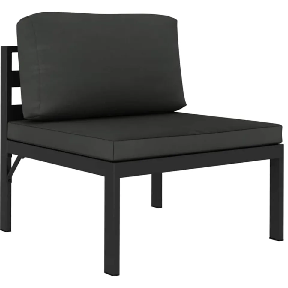 vidaXL 5-delige Loungeset met kussens aluminium antracietkleurig, foto 4