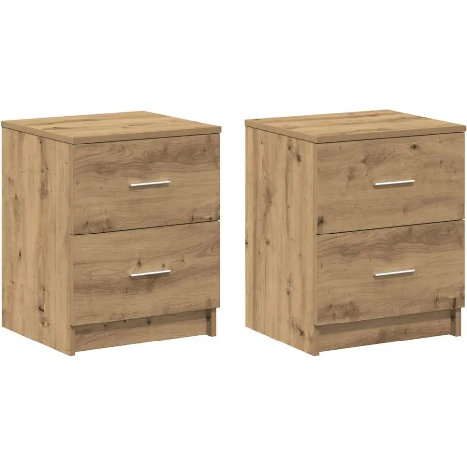 vidaXL Nachtkastjes 2 stuks met 2 lades Artisan Oak 40x36x50 cm, foto 3