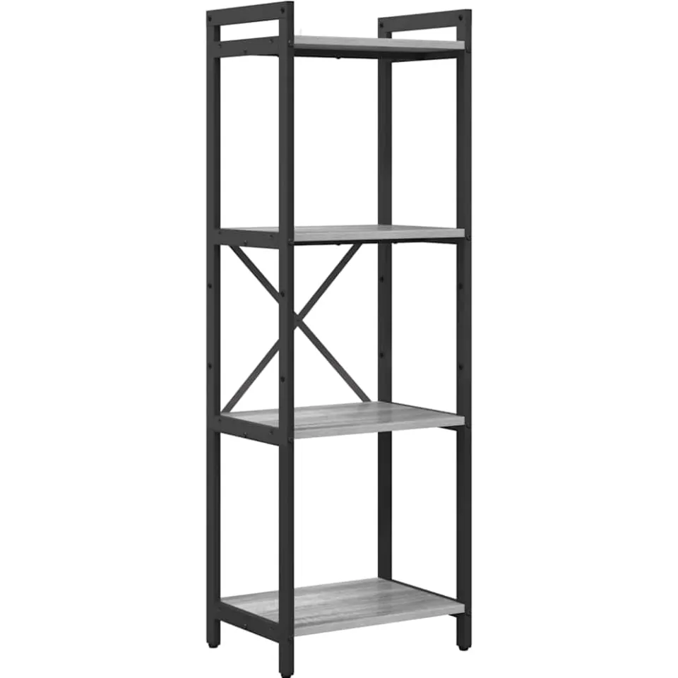 vidaXL Boekenkast 40 x 30 x 119 cm Bewerkt hout Grijs sonoma, foto 3