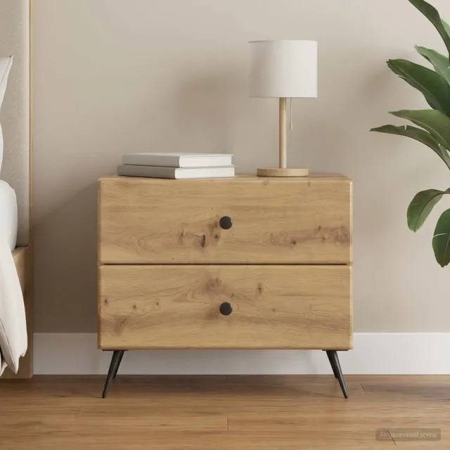 vidaXL Nachtkastje Artisanaal eiken 62 x 34,5 x 47,5 cm Bewerkt hout, foto 2