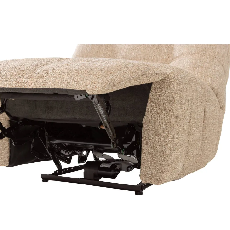 WOOOD Hein Relaxfauteuil Elektrisch - Geweven Ribstof - Lichtbruin, foto 5