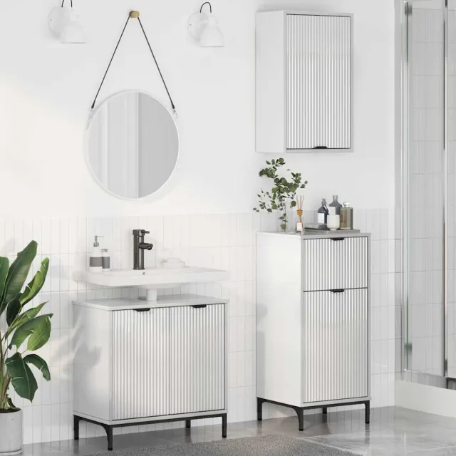 vidaXL Badkamermeubelset 3 st Hoogglans wit 39,5 x 36 x 88 cm