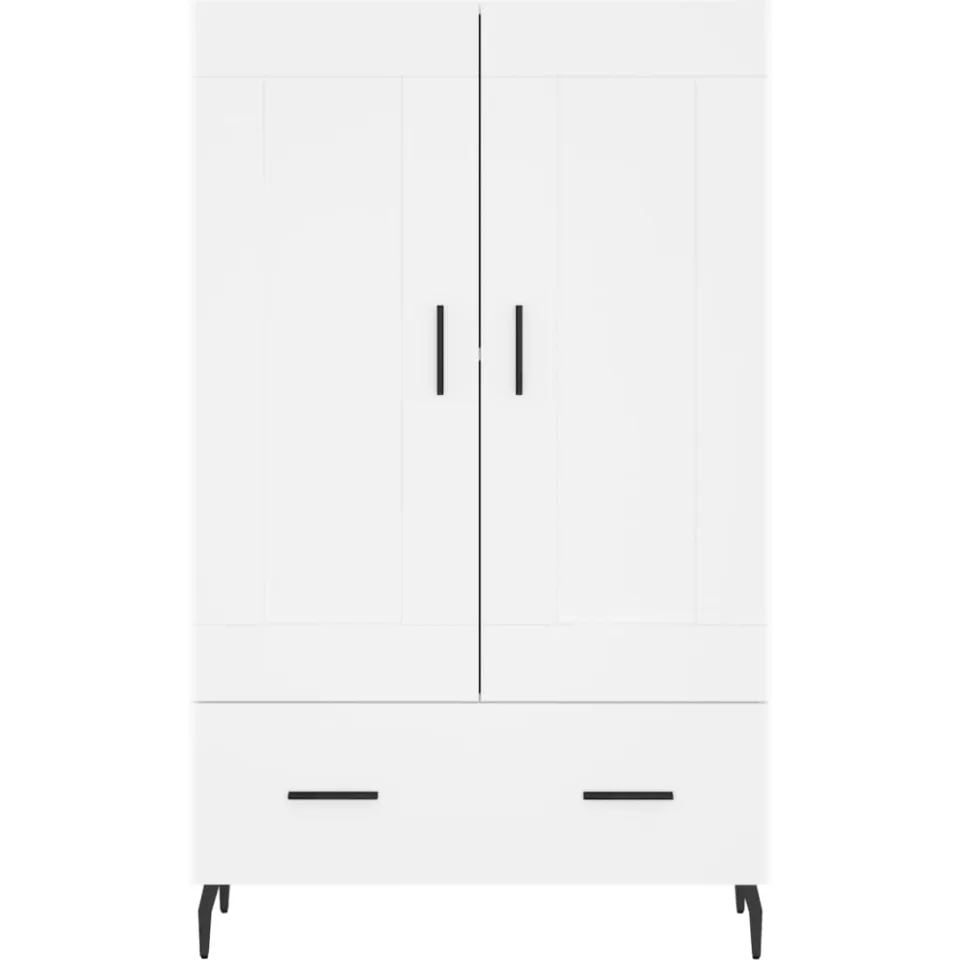 vidaXL Hoge kast 69,5x31x115 cm bewerkt hout wit