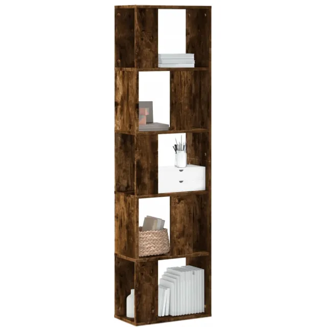 vidaXL Boekenkast 5-laags 45x23,5x162,5 cm bewerkt hout gerookt eiken Bruin