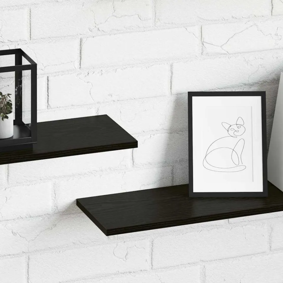 vidaXL Boekenplank Bord 3-laags 4 st 100 x 20 x 1,5 cm Bewerkt hout zwart, foto 4